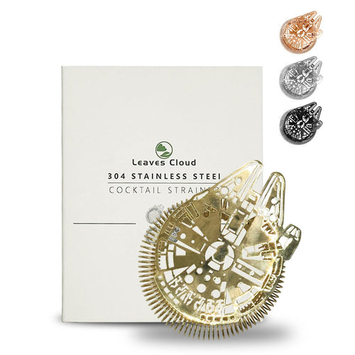 LeavesCloud Bar Strainer - 304 Stainless Fine Mesh Cocktail Strainer, Gold