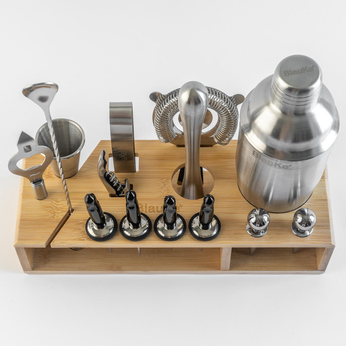 17-Piece Bartender Kit with Stand | Cocktail Shaker Set for Home Bar | Mixology Gift Set
