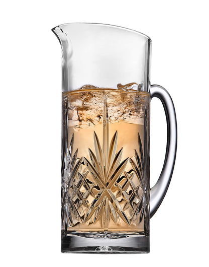 Godinger Beverage Pitcher Carafe Cocktail Pitcher Water Pitcher Bar Mixing Pitcher Glass - Dublin Collection 34oz