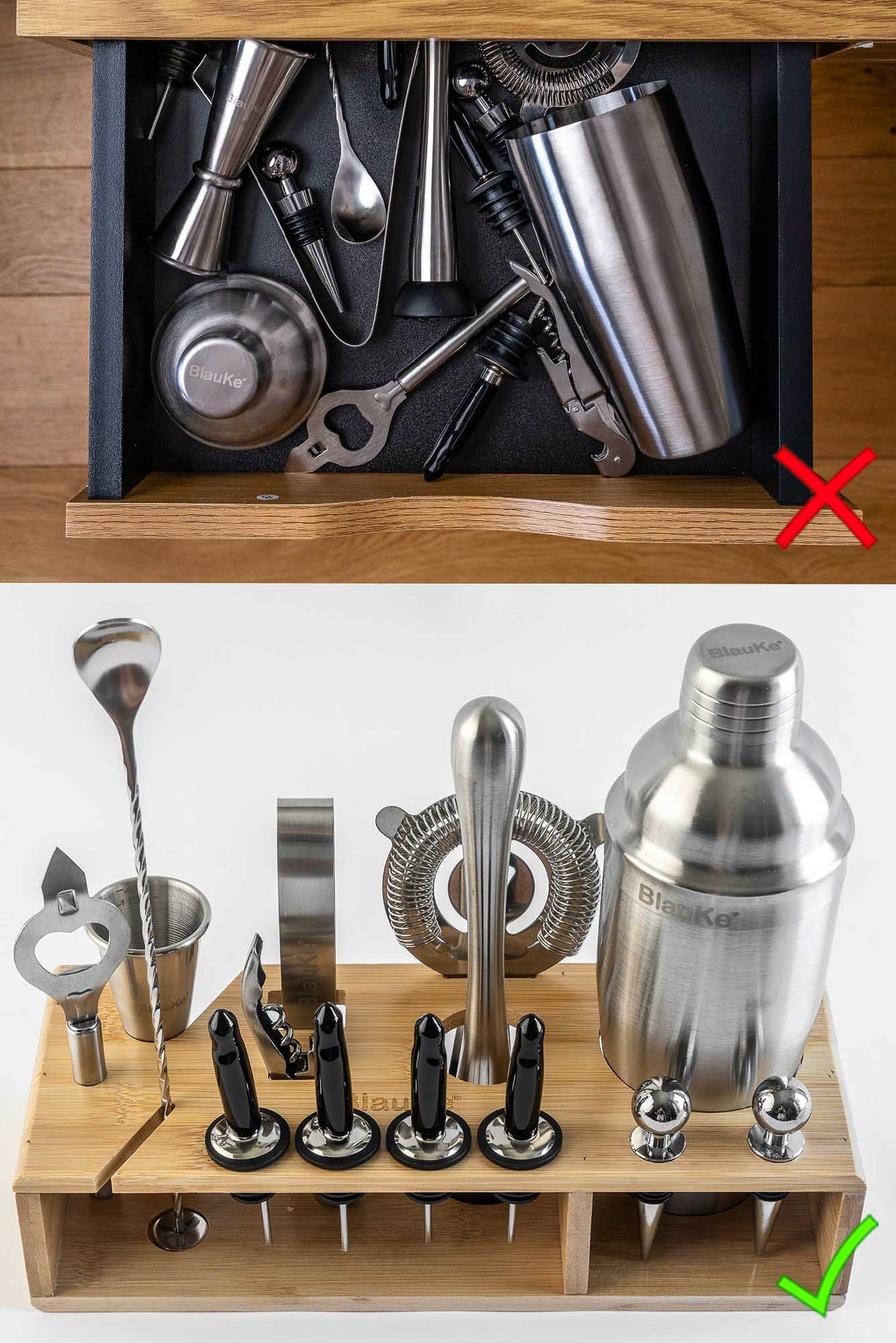 17-Piece Bartender Kit with Stand | Cocktail Shaker Set for Home Bar | Mixology Gift Set