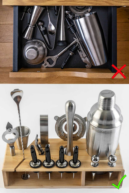 17-Piece Bartender Kit with Stand | Cocktail Shaker Set for Home Bar | Mixology Gift Set