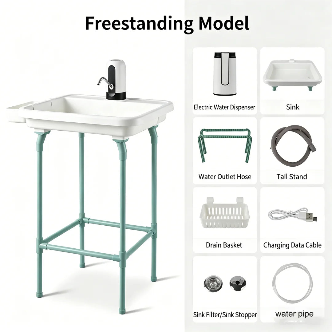 Portable Sink with Stand and Folding Wash Basin | The Social Pour