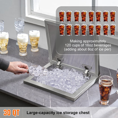 Stainless Steel Drop-In Ice Chest 30 QT | The Social Pour