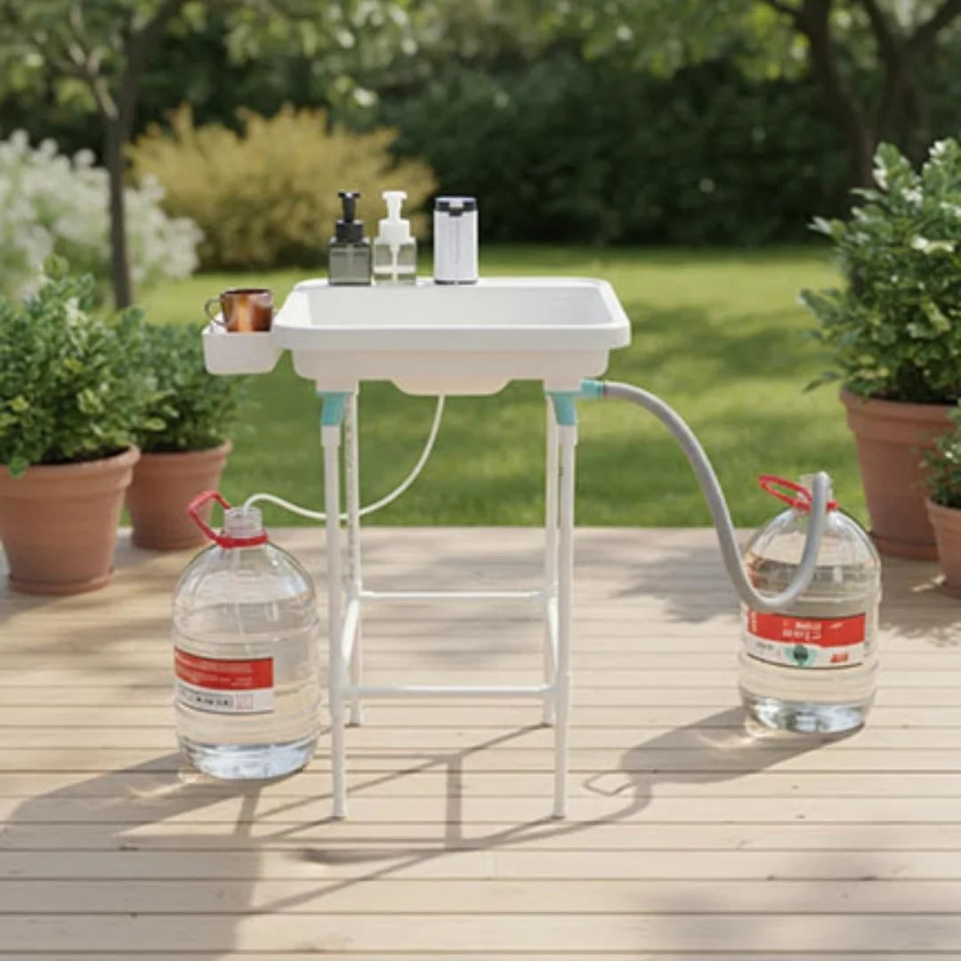 Portable Sink with Stand and Folding Wash Basin | The Social Pour