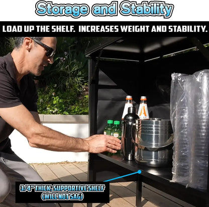 Portable Bar Table with LED Lights and Folding Legs | The Social Pour
