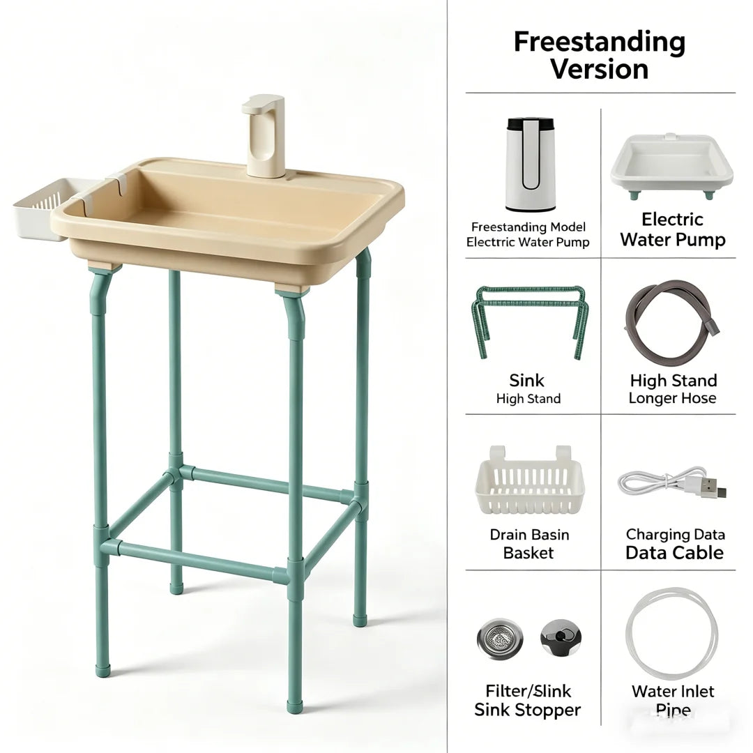 Portable Sink with Stand and Folding Wash Basin | The Social Pour