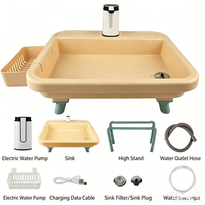 Portable Sink with Stand and Folding Wash Basin | The Social Pour