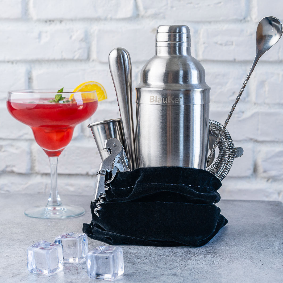 17-Piece Bartender Kit with Stand | Cocktail Shaker Set for Home Bar | Mixology Gift Set