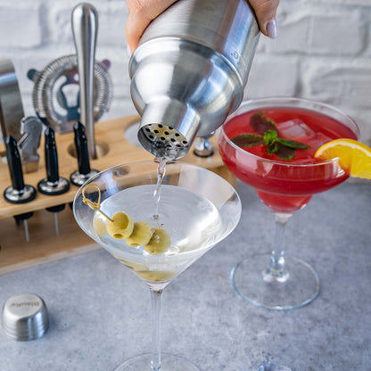17-Piece Bartender Kit with Stand | Cocktail Shaker Set for Home Bar | Mixology Gift Set