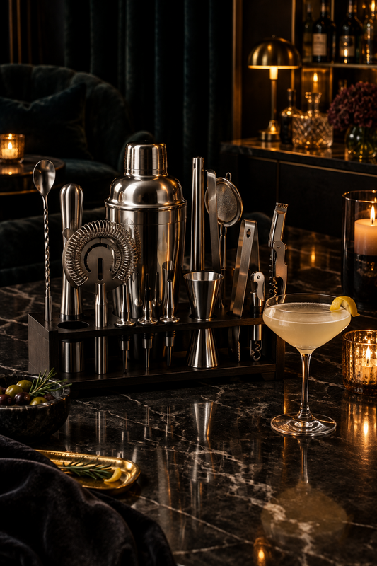 17-Piece Bartender Kit with Stand | Cocktail Shaker Set for Home Bar | Mixology Gift Set